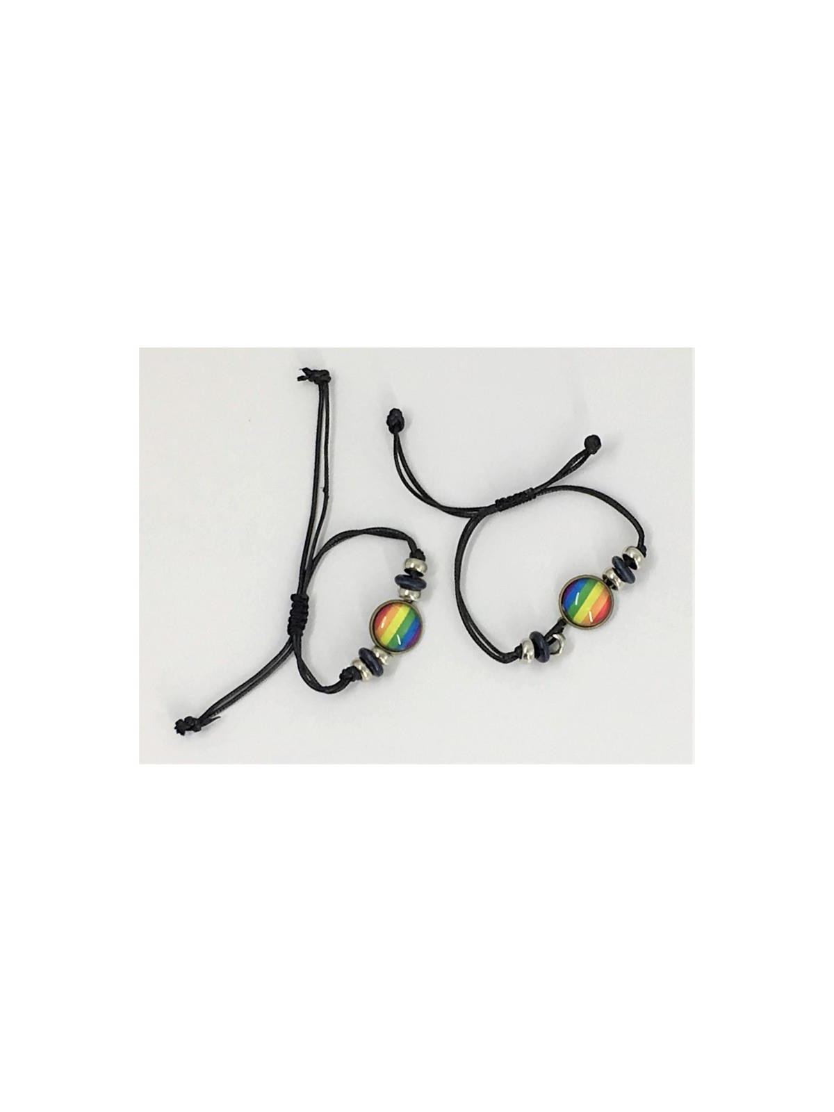 Pulsera Ajustable con Círculo Bandera LGBT+