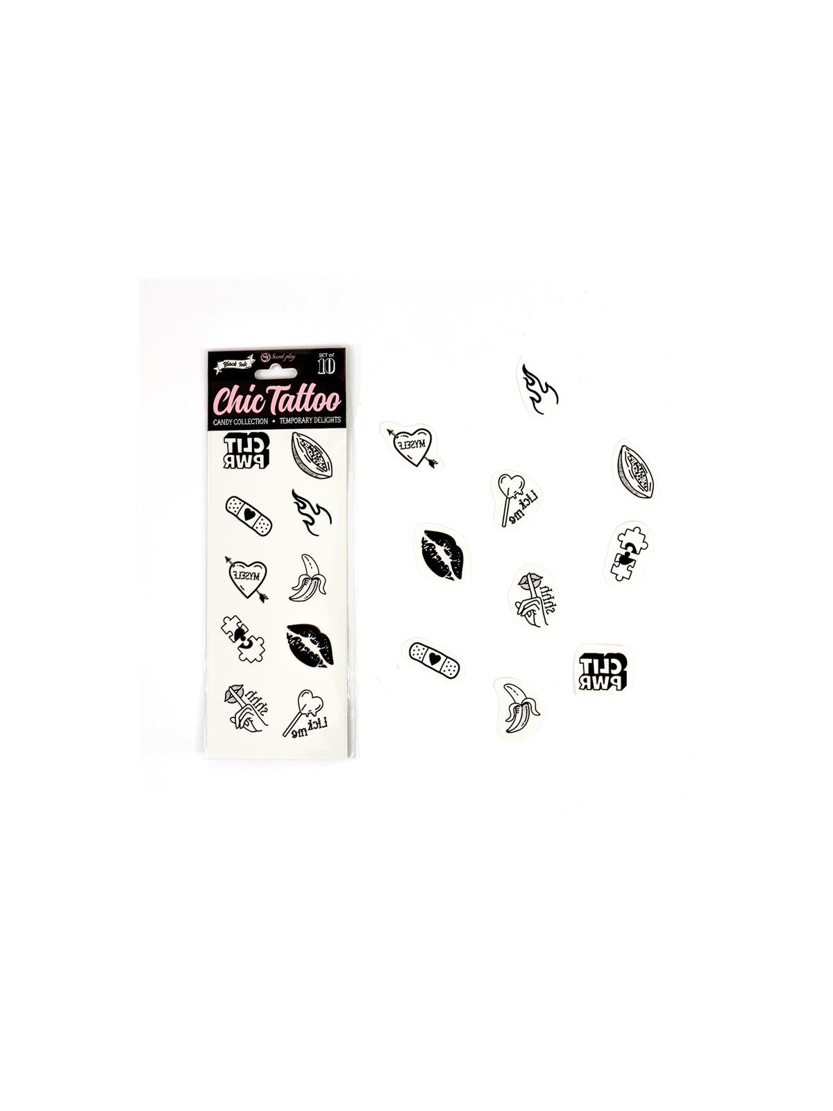 Set de 10 Tattoos Temporales Candy Collection