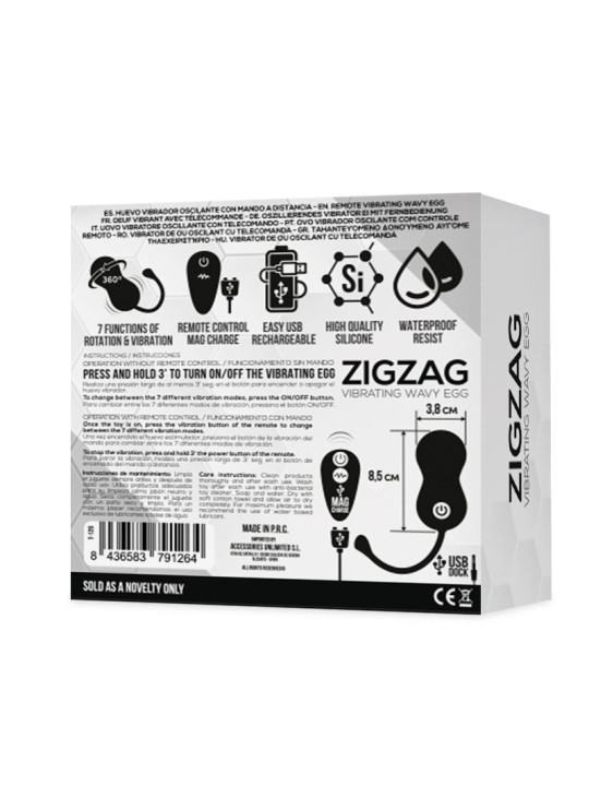 Zigzag Huevo Zigzageante y Vibrador con Control Remoto