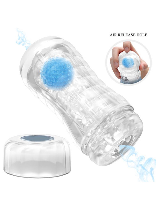 Planet Ball-Rolling Masturbador Azul