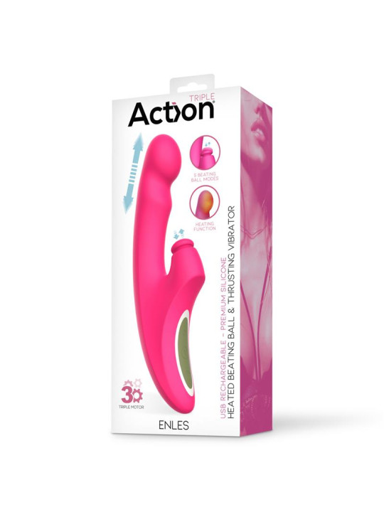 Enles Vibrador con Beating Ball, Thrusting y Función de Calor