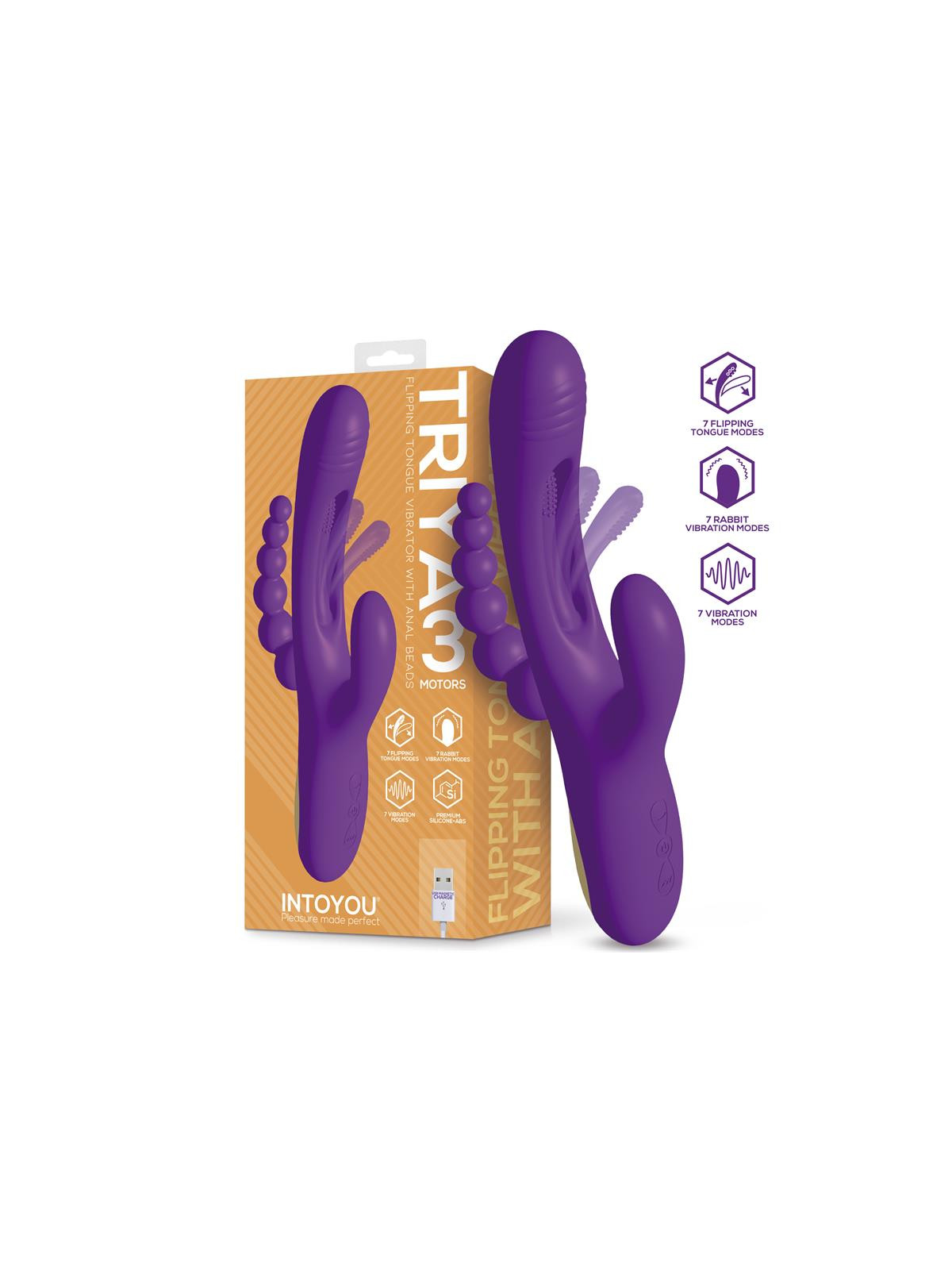 Triya Vibrador con Lengua Flipping y Cadena Anal