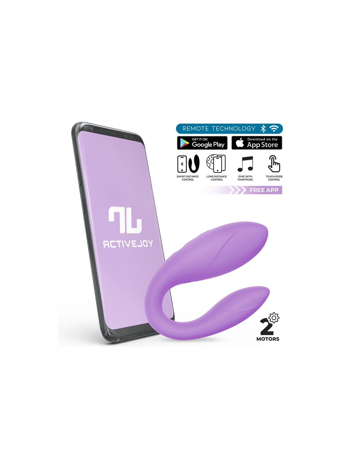 Juguete para Parejas con APP Flexible Silicona Lavanda