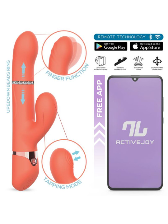 Mindy Vibrador con Anillo de Bolas Up and Down, Finger y Pulsación con APP