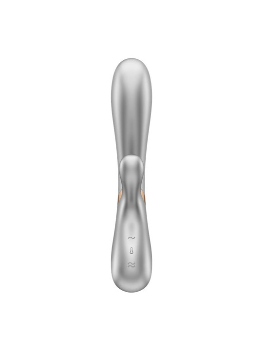 Hot Lover Vibrador Efecto Calor con APP Plata y Champagne