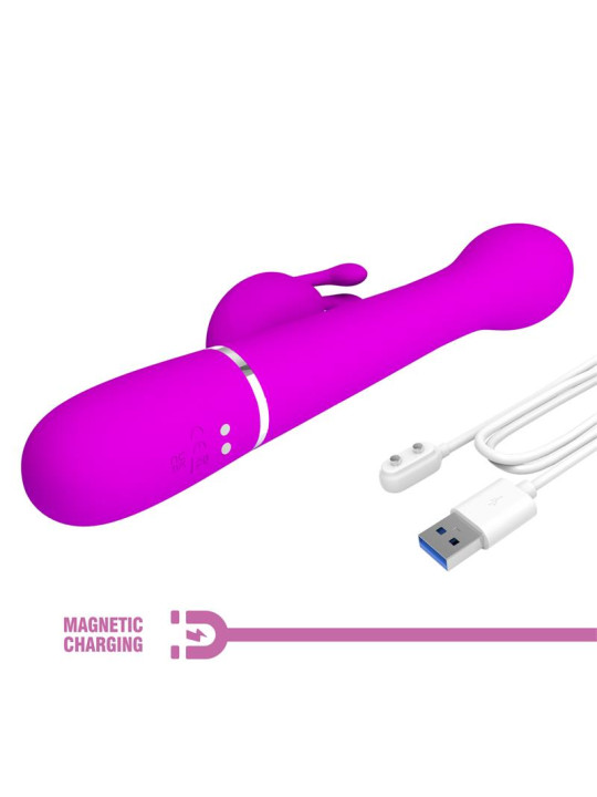 Vibrador con Thrusting y Bolas Rotatorias Dejon Rosa