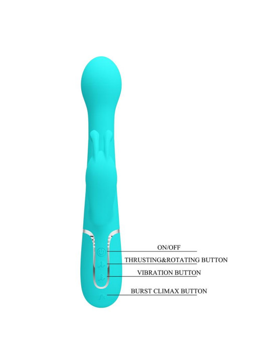 Vibrador con Thrusting y Bolas Rotatorias Dejon Azul