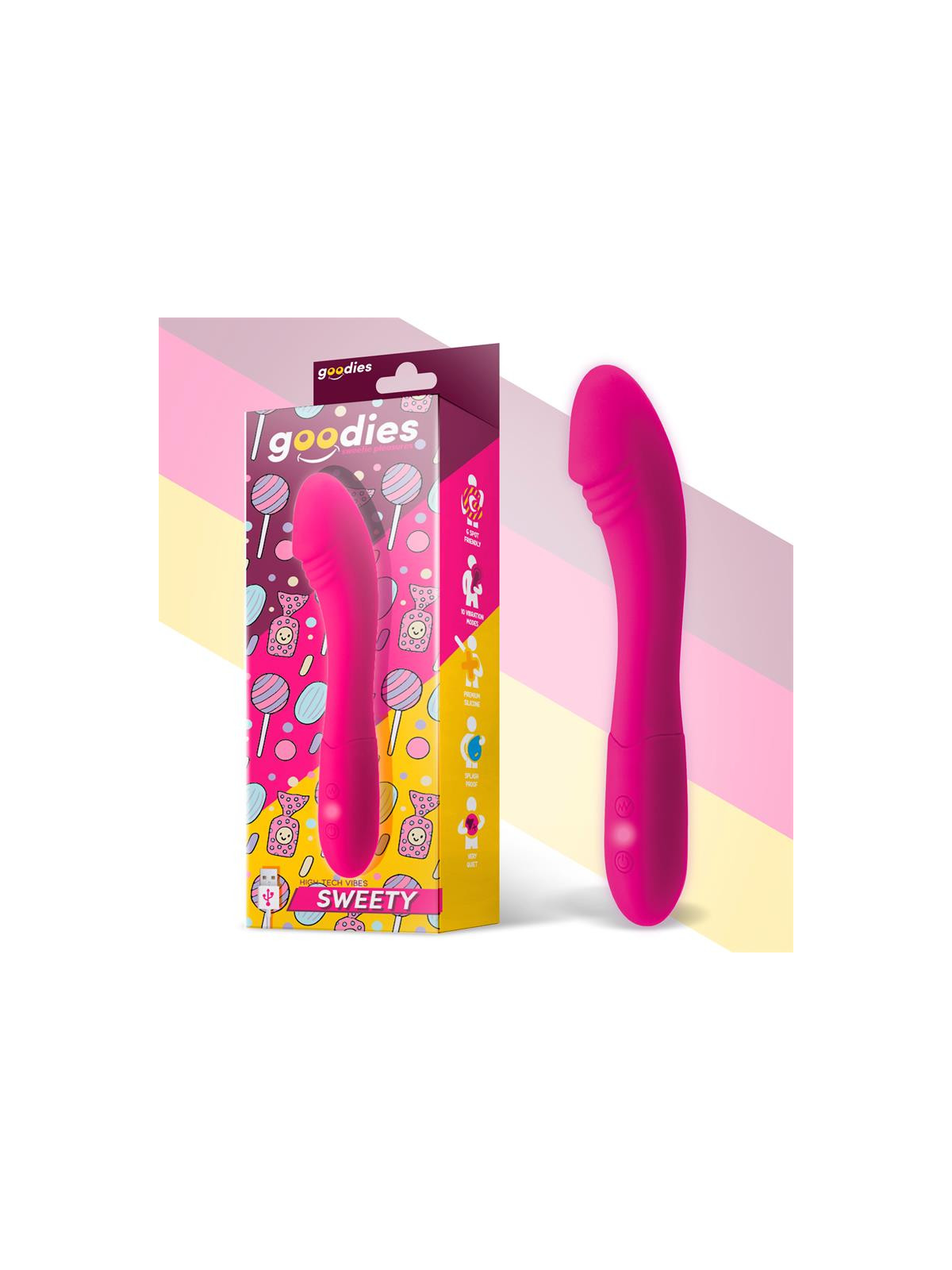 Sweety Vibrador Punto G USB Silicona Fuchsia