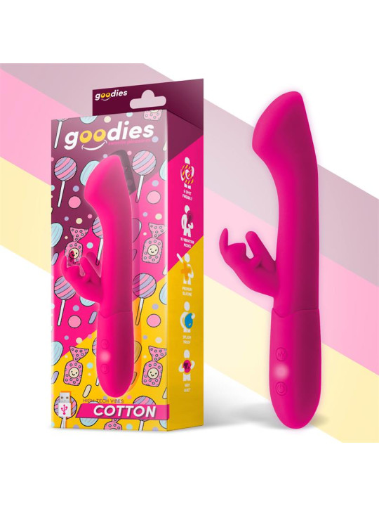 Cotton Vibrador Punto G y Conejito USB Silicona Fuchsia