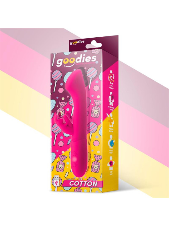 Cotton Vibrador Punto G y Conejito USB Silicona Fuchsia