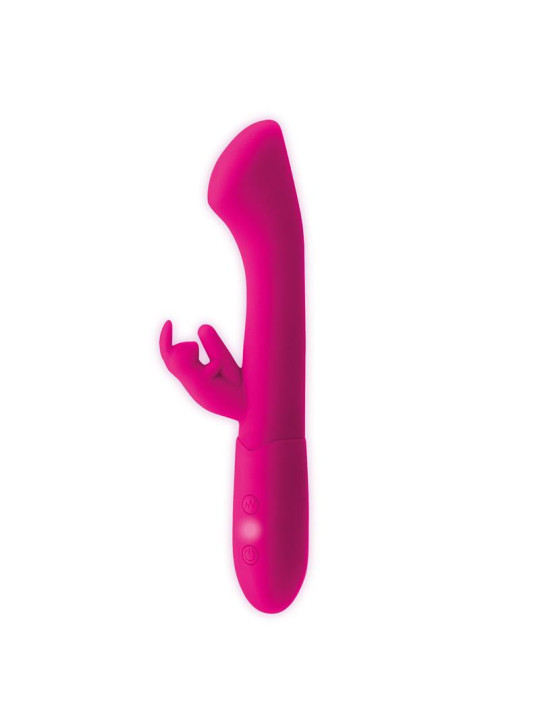 Cotton Vibrador Punto G y Conejito USB Silicona Fuchsia