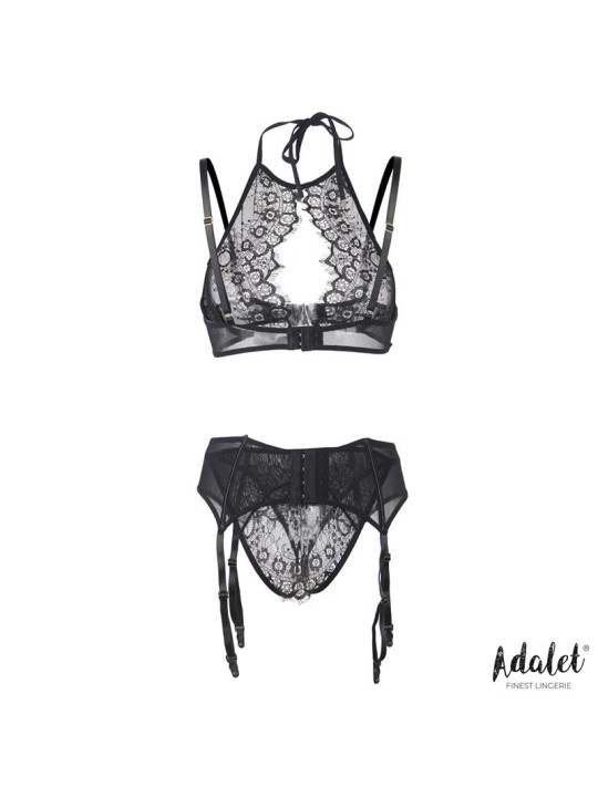 Conjunto Lencería Nisa Talla 44-46: Sujetador, Liguero y Tanga