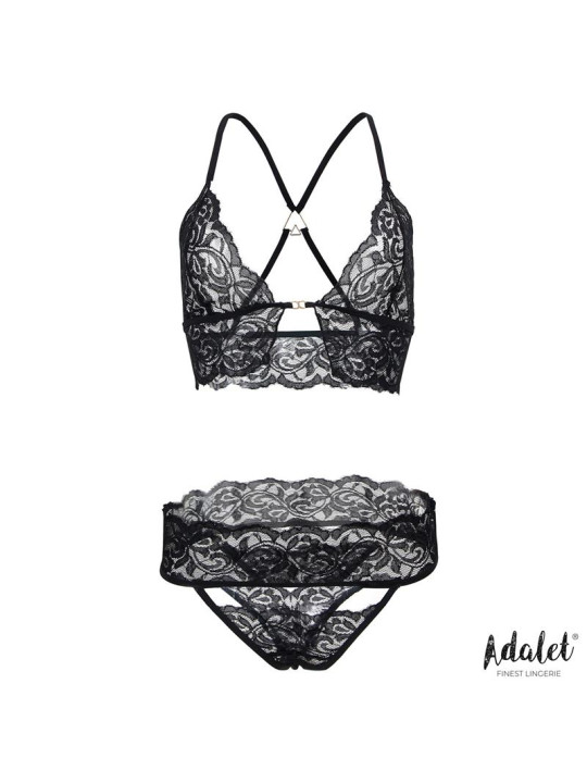 Conjunto Sensual de Encaje: Sujetador, Tanga y Accesorios