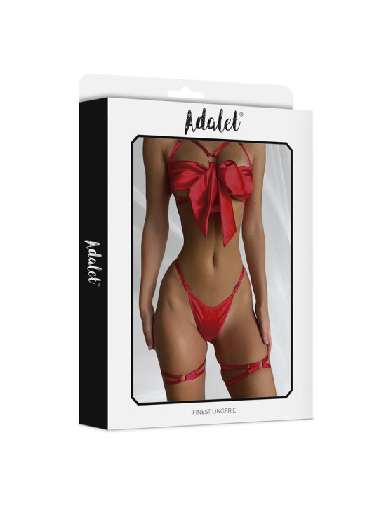 Conjunto Lencería Riley: Sujetador, Tanga y Ligas
