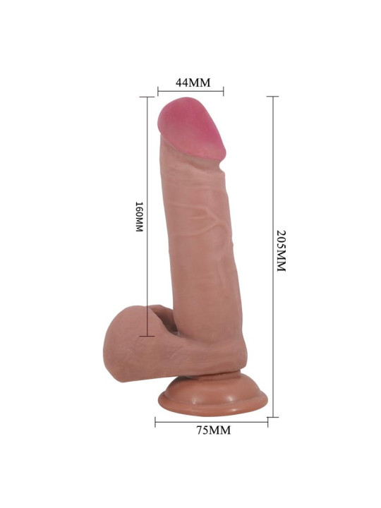 Dildo con Piel Deslizante Retractil 20.5 cm