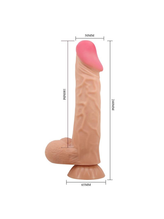 Dildo Realista Doble Densidad Piel Deslizante Retractil 24 cm