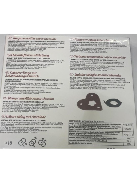 Tanga Comestible Unisex Chocolate