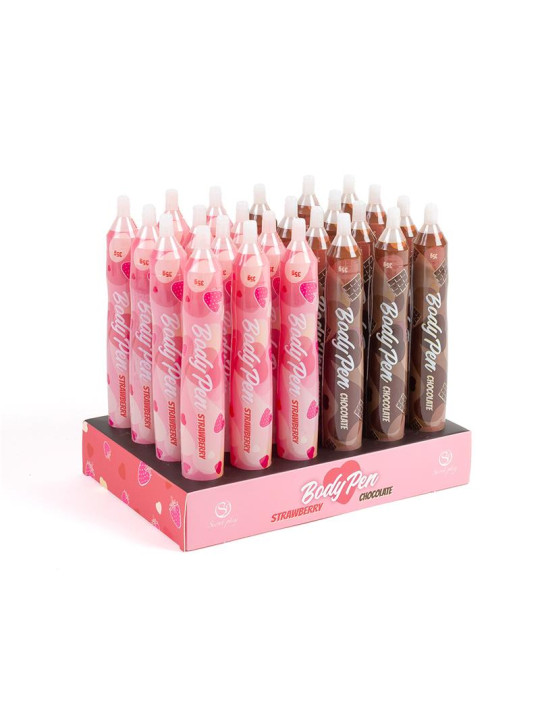 Body Pen Display con 24 units - 12 Fresa + 12 Chocolate