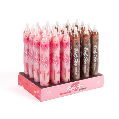 Body Pen Display con 24 units - 12 Fresa + 12 Chocolate