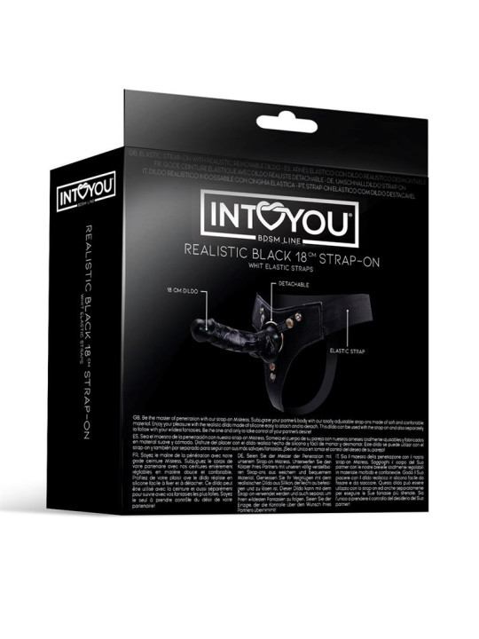 Mistress Arnés Elástico con Dildo de Silicona de 18 cm Negro
