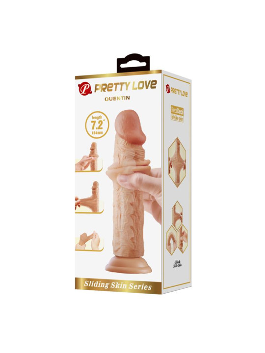 Dildo con Piel Deslizante Retractil 18.4 cm