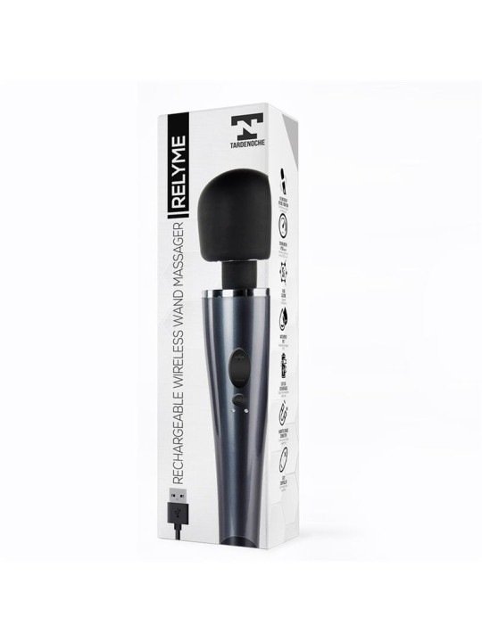 Wand Massager Relyme USB Silicone Black