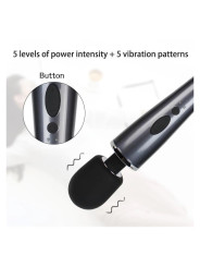 Wand Massager Relyme USB Silicone Black