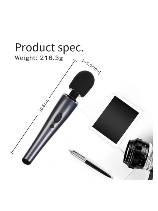 Wand Massager Relyme USB Silicone Black