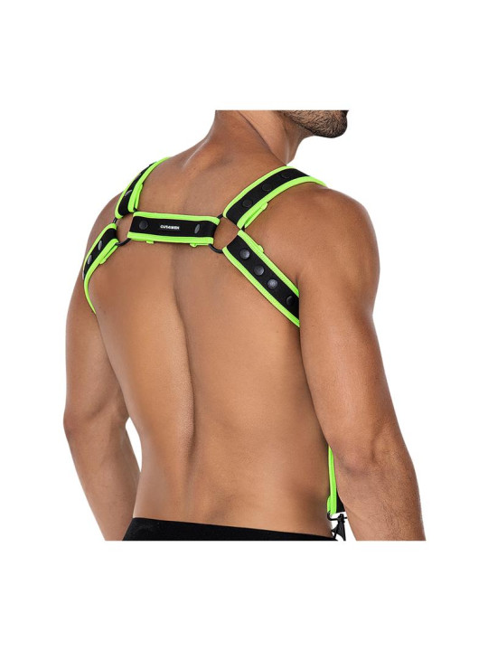 H4RNESS05 Arnés de Pecho Neon Verde Talla Única
