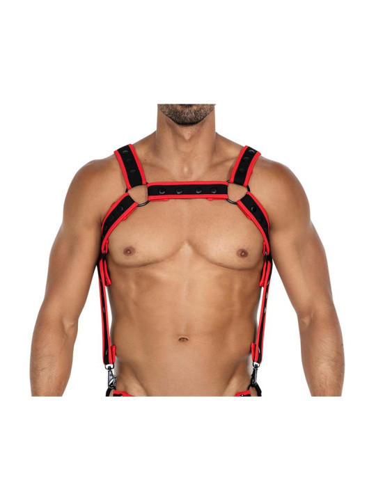 H4RNESS05 Arnés de Pecho Neon Rojo Talla Única