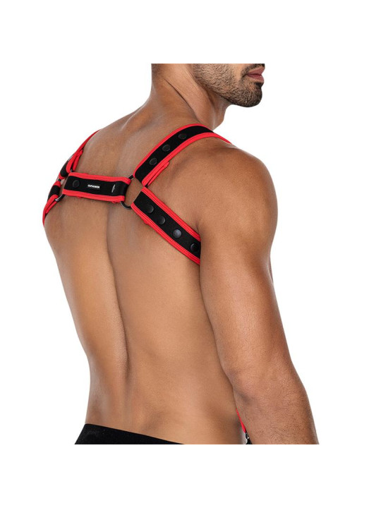 H4RNESS05 Arnés de Pecho Neon Rojo Talla Única