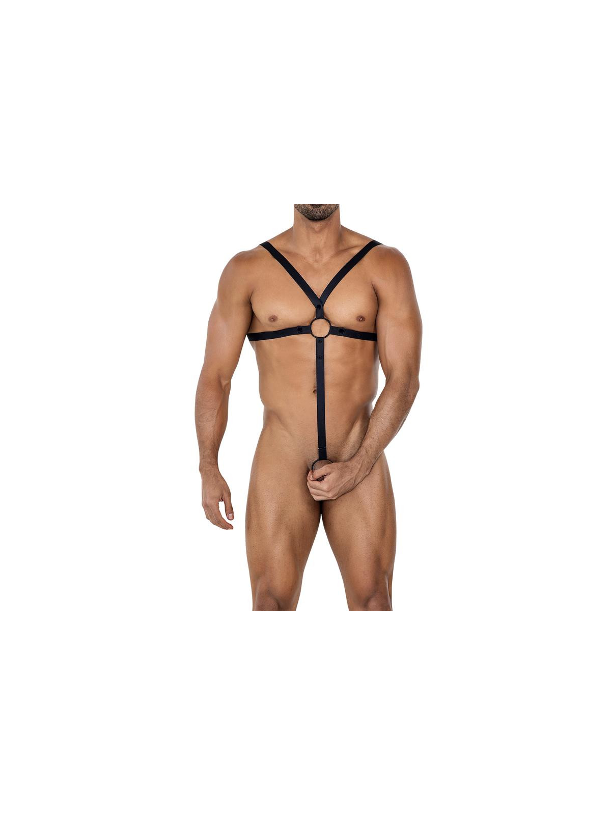 H4RNESS04 Arnés Cruzado C-Ring Negro Talla Única