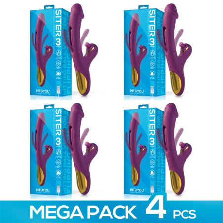 Pack de 4 Siter Vibrador con Lengua Movimiento Flipping y Bola Golpeteo