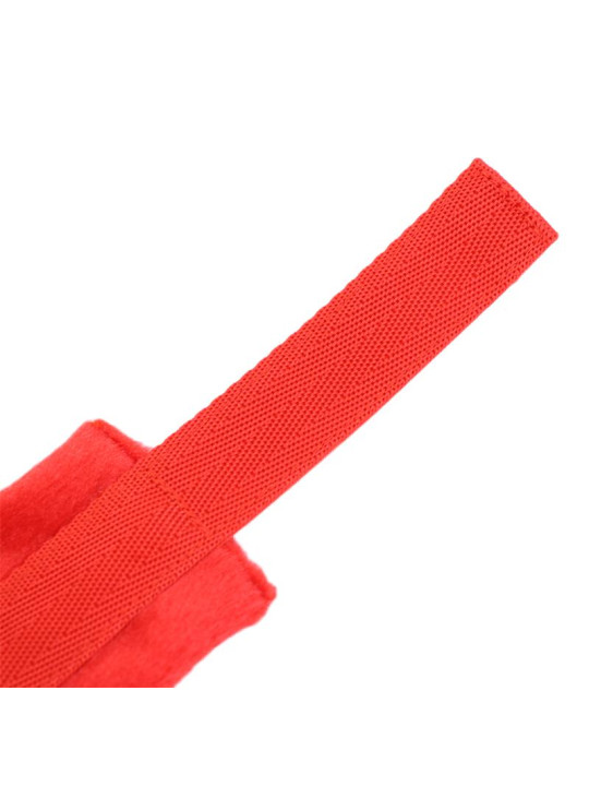 Esposas de Tela con Velcro para Muñecas con Pelo Largo Rojo