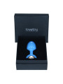 Plug Anal de Metal Azul Rosebud con Joya Transparente