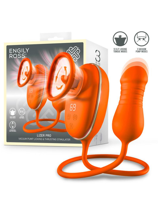 Lizer Pro Estimulador con Lengua Oscilante, Bomba de Vacio y Huevo con Up and Down