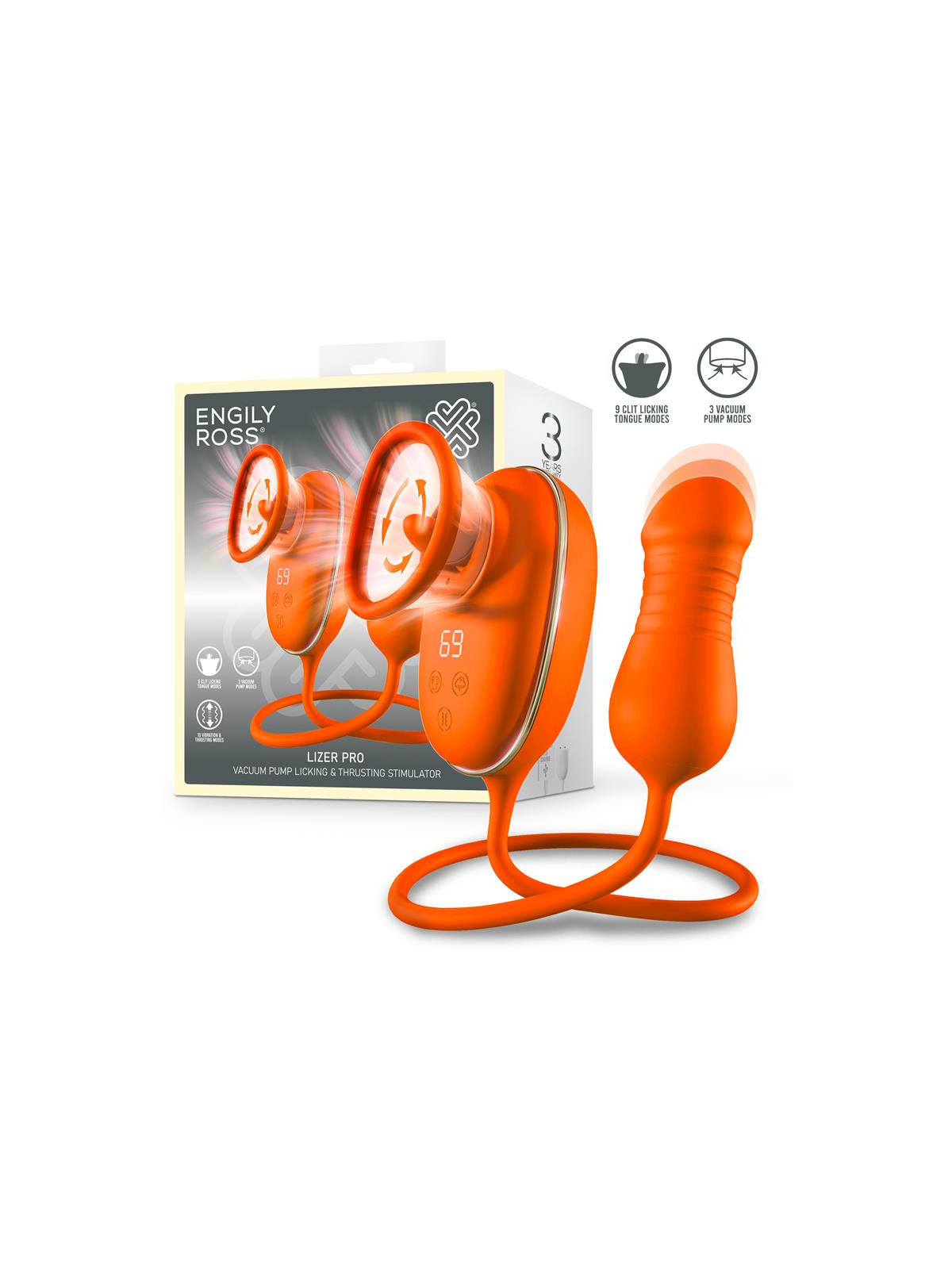 Lizer Pro Estimulador con Lengua Oscilante, Bomba de Vacio y Huevo con Up and Down