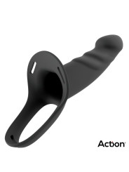 Arnés Strap-on con Dildo Hueco Silicona Premium Talla L Negro