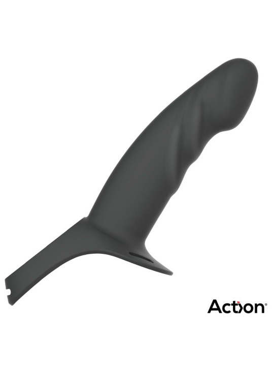 Arnés Strap-on con Dildo Hueco Silicona Premium Talla L Negro