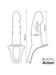 Arnés Strap-on con Dildo Hueco Silicona Premium Talla L Negro