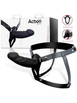 Arnés Strap-On con Dildo Hueco Silicona Premium Talla S Negro