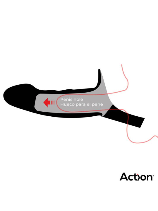 Arnés Strap-On con Dildo Hueco Silicona Premium Talla S Negro