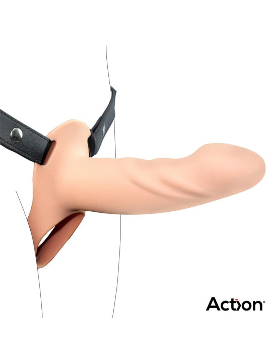 Arnés Strap-on con Dildo Hueco Silicona Premium Talla L