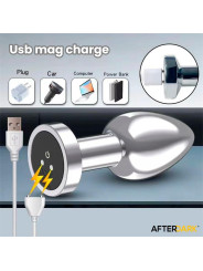 Dimpor Plug Anal Cromado con Vibración USB Magnético Talla S