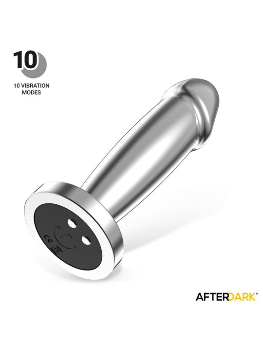 Sarmy Plug Anal Cromado con Vibración USB Magnético Talla M