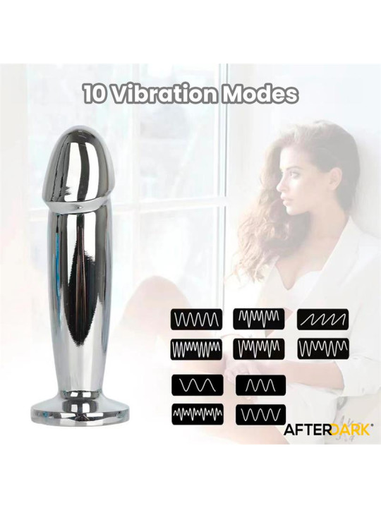 Sarmy Plug Anal Cromado con Vibración USB Magnético Talla M