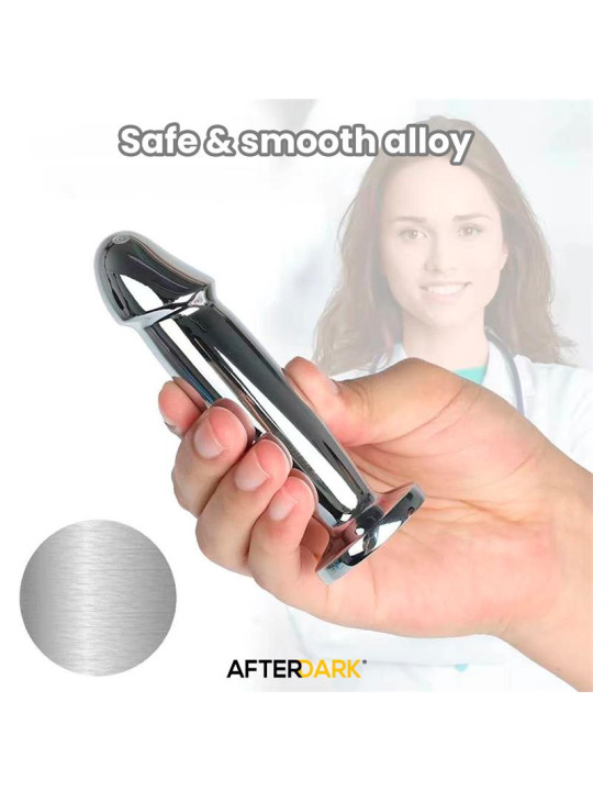 Sarmy Plug Anal Cromado con Vibración USB Magnético Talla M