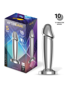 Sarmy Plug Anal Cromado con Vibración USB Magnético Talla S