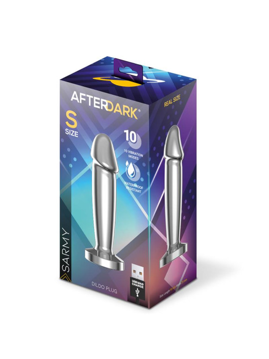 Sarmy Plug Anal Cromado con Vibración USB Magnético Talla S