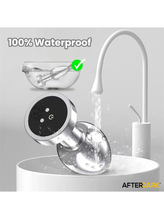 Dimpor Plug Anal Cromado con Vibración USB Magnético Talla L